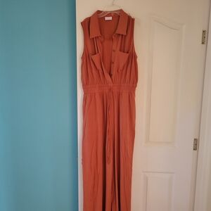 Pink Lily Terracotta Sleeveless Jumpsuit